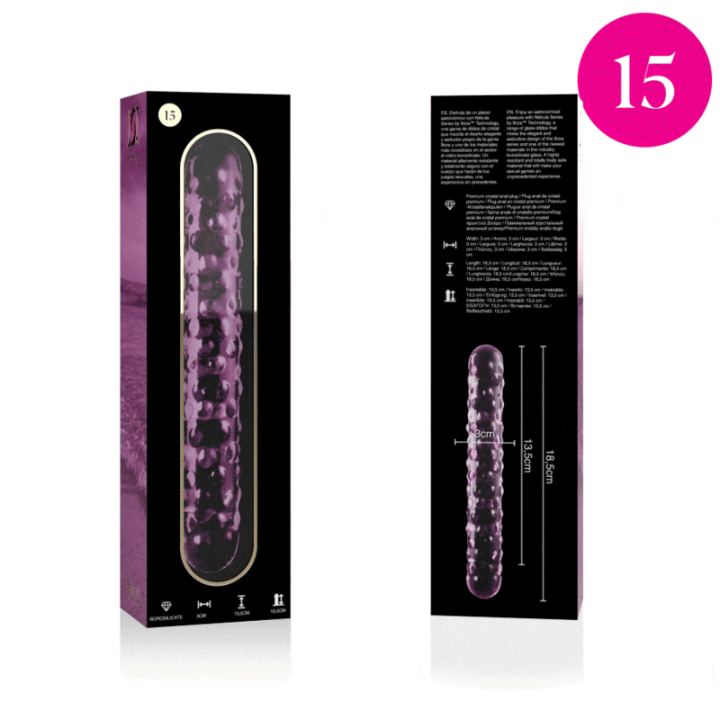 NEBULA SERIES BY IBIZA MODELO 15 DILDO CRISTAL ROSA 185 CM O 3 CM