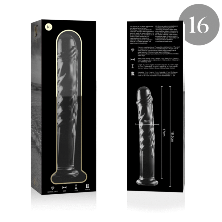 NEBULA SERIES BY IBIZA MODELO 16 DILDO CRISTAL TRANSPARENTE 185 CM O 3 CM