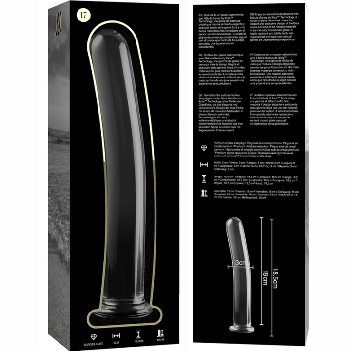 NEBULA SERIES BY IBIZA MODELO 17 DILDO CRISTAL TRANSPARENTE 185 CM O 3 CM