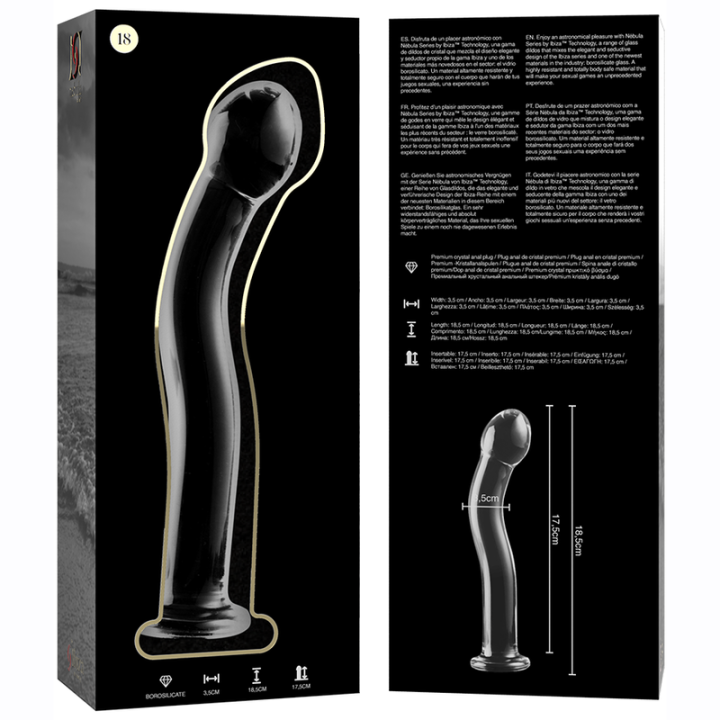 NEBULA SERIES BY IBIZA MODELO 18 DILDO CRISTAL TRANSPARENTE 185 CM O 35 CM