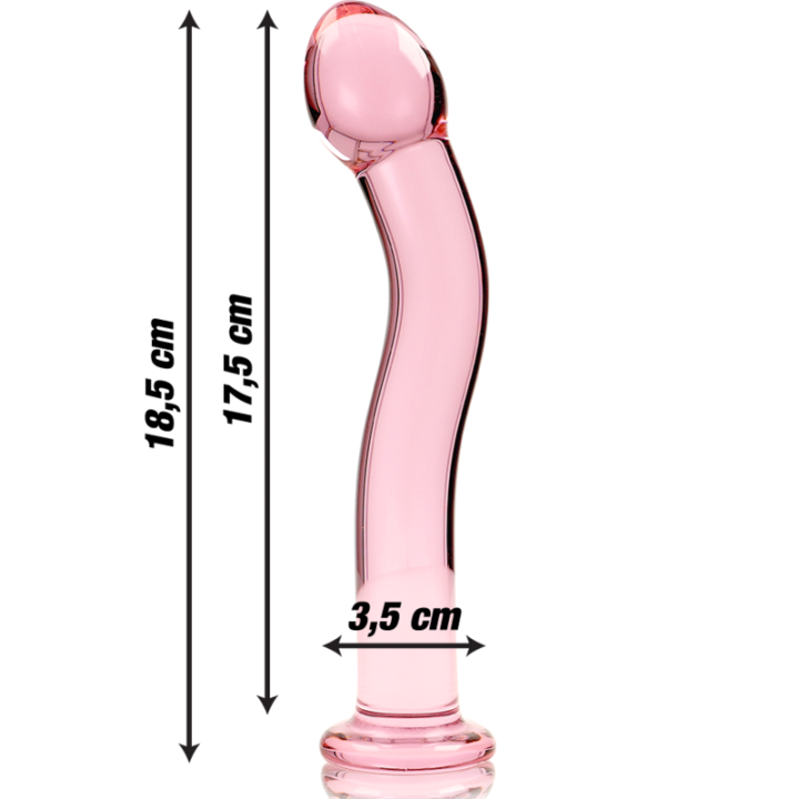 NEBULA SERIES BY IBIZA MODELO 18 DILDO CRISTAL ROSA 185 CM O 35 CM