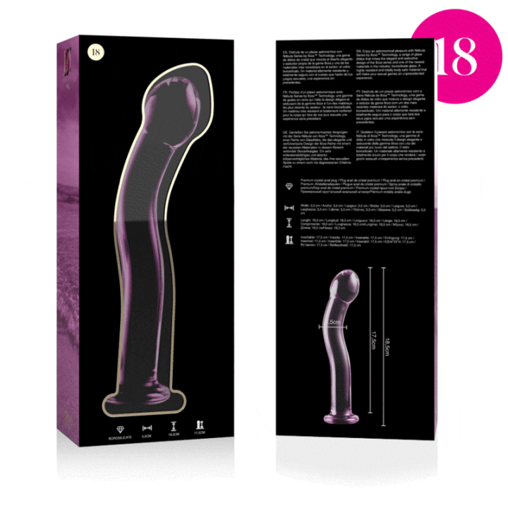 NEBULA SERIES BY IBIZA MODELO 18 DILDO CRISTAL ROSA 185 CM O 35 CM