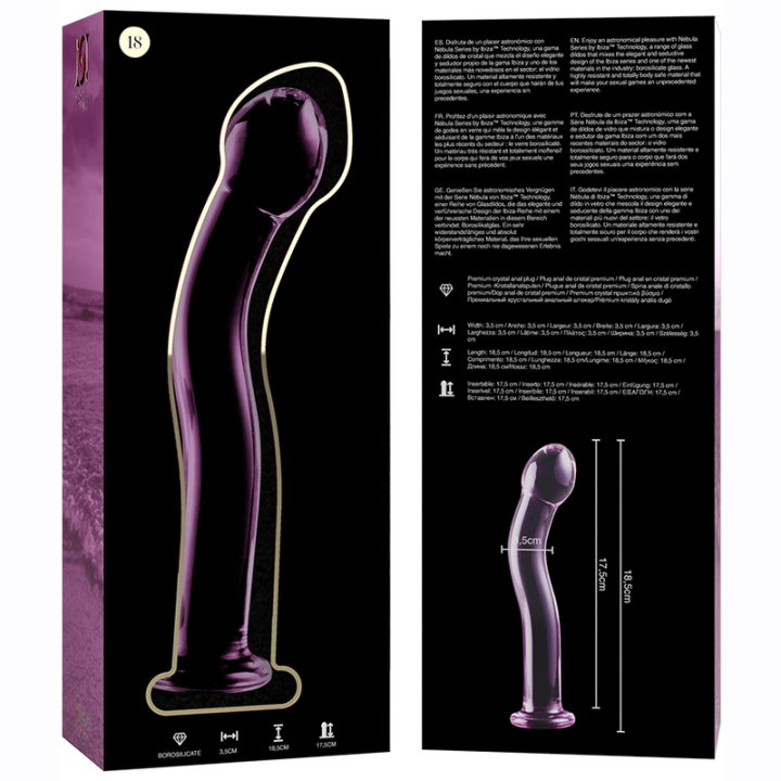 NEBULA SERIES BY IBIZA MODELO 18 DILDO CRISTAL ROSA 185 CM O 35 CM