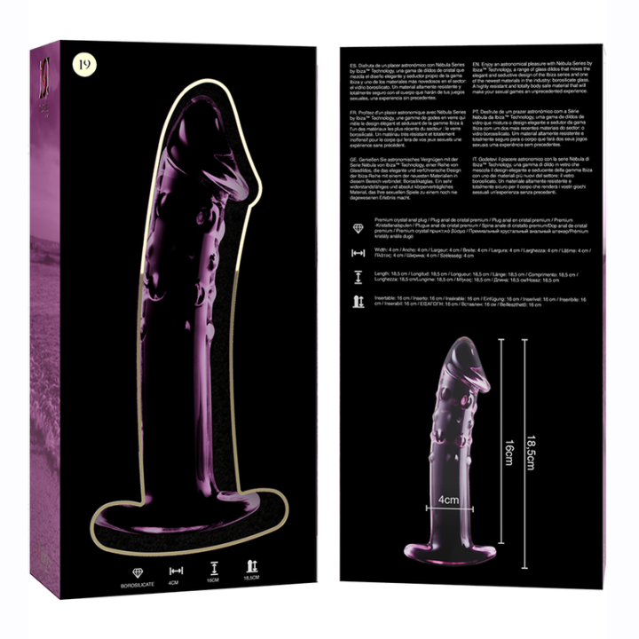 NEBULA SERIES BY IBIZA MODELO 19 DILDO CRISTAL ROSA 185 CM O 4 CM