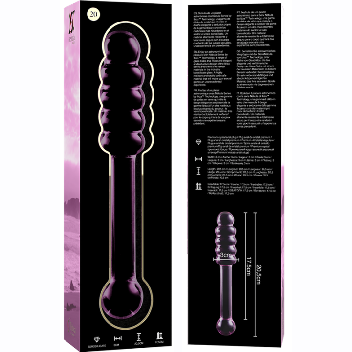NEBULA SERIES BY IBIZA MODELO 20 DILDO CRISTAL ROSA 205 CM O 3 CM