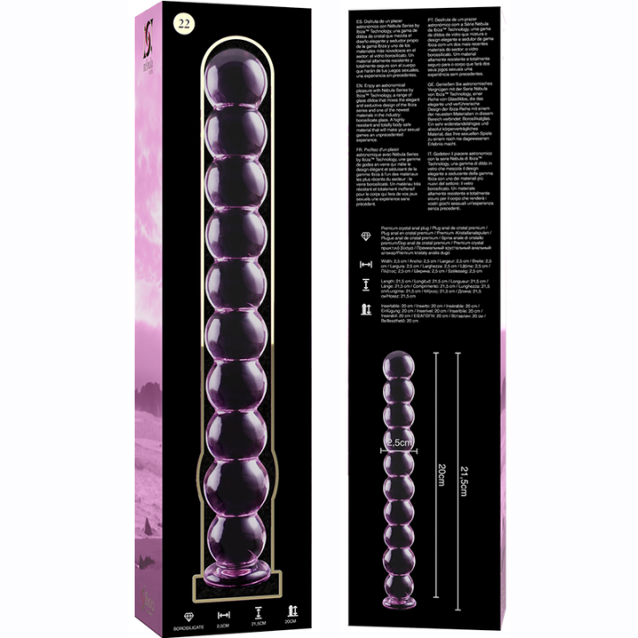 NEBULA SERIES BY IBIZA MODELO 22 DILDO CRISTAL ROSA 215 CM O 25 CM