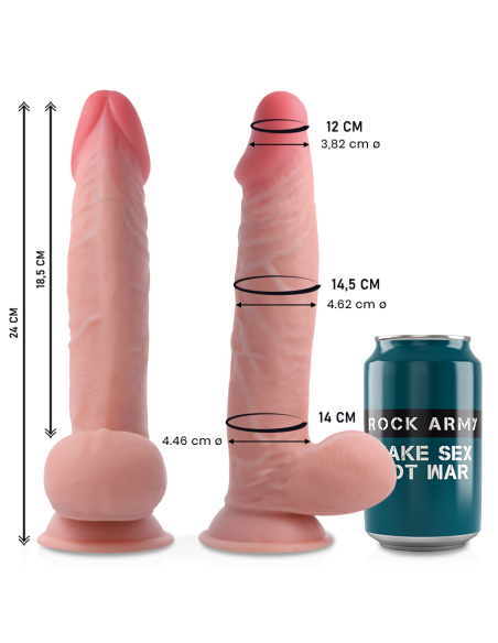 ROCKARMY DUAL DENSITY SHERMAN DILDO REALISTA 24 CM O 462 CM