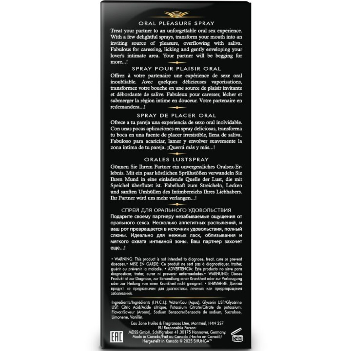 SHUNGA WAVES PLEASURE SPRAY ORAL SEDUCTOR SANDIA 20 ML