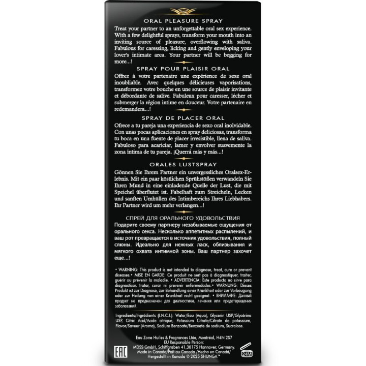 SHUNGA WAVES PLEASURE SPRAY ORAL SEDUCTOR FRESA 20 ML