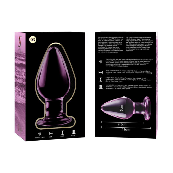 NEBULA SERIES BY IBIZA MODELO 3 PLUG CRISTAL ROSA 11 CM O 5 CM
