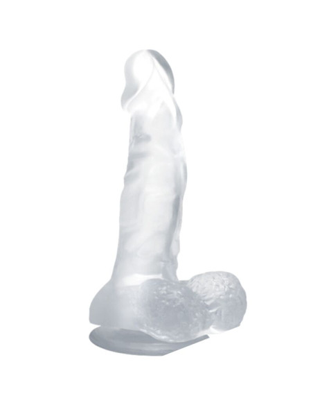 BAILE DILDO REALISTICO CON VENTOSA Y TESTICULOS 167 CM TRANSPARENTE