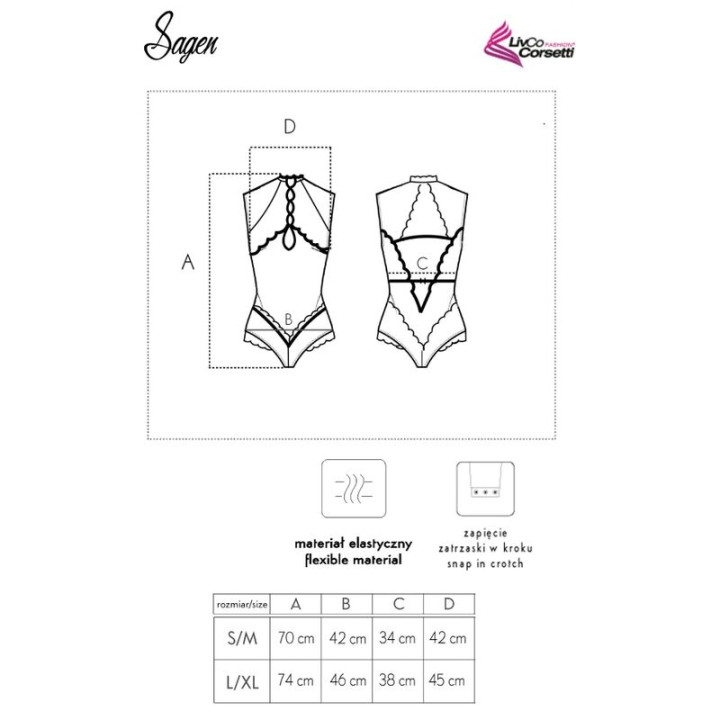 LIVCO CORSETTI FASHION SAGEN LC 90694 BODY NEGRO S M