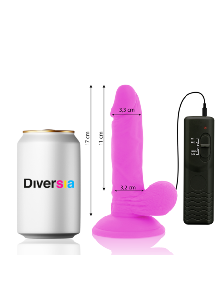 DIVERSIA DILDO FLEXIBLE CON VIBRACION MORADO 17 CM O 33 CM