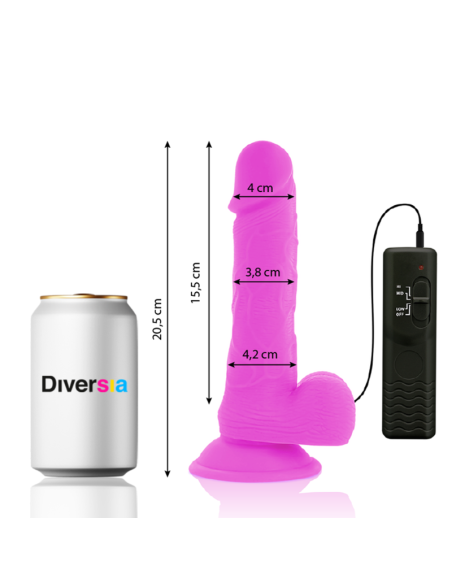 DIVERSIA DILDO FLEXIBLE CON VIBRACION LILA 205 CM O 42 CM