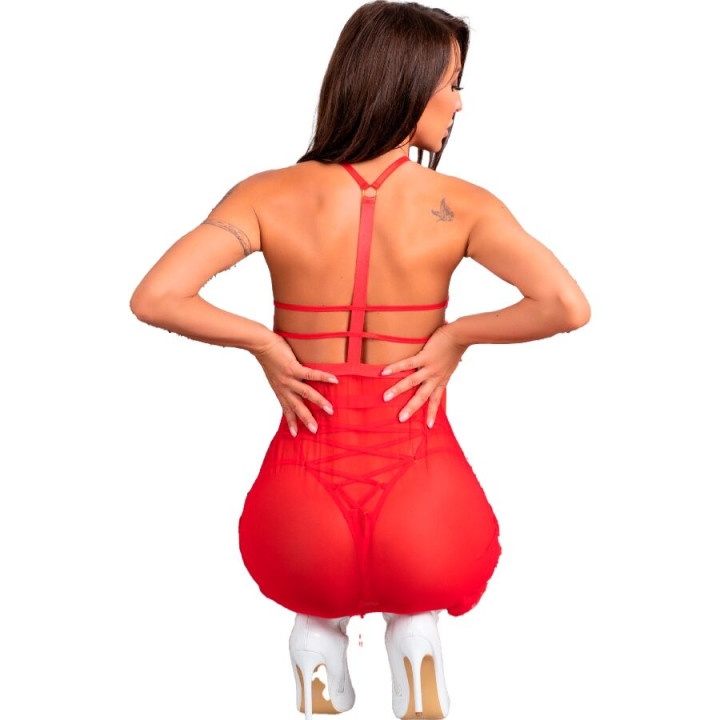 LIVCO CORSETTI FASHION SANTAS CANDY LC 90722 CAMISA TANGA NAVIDENO S M