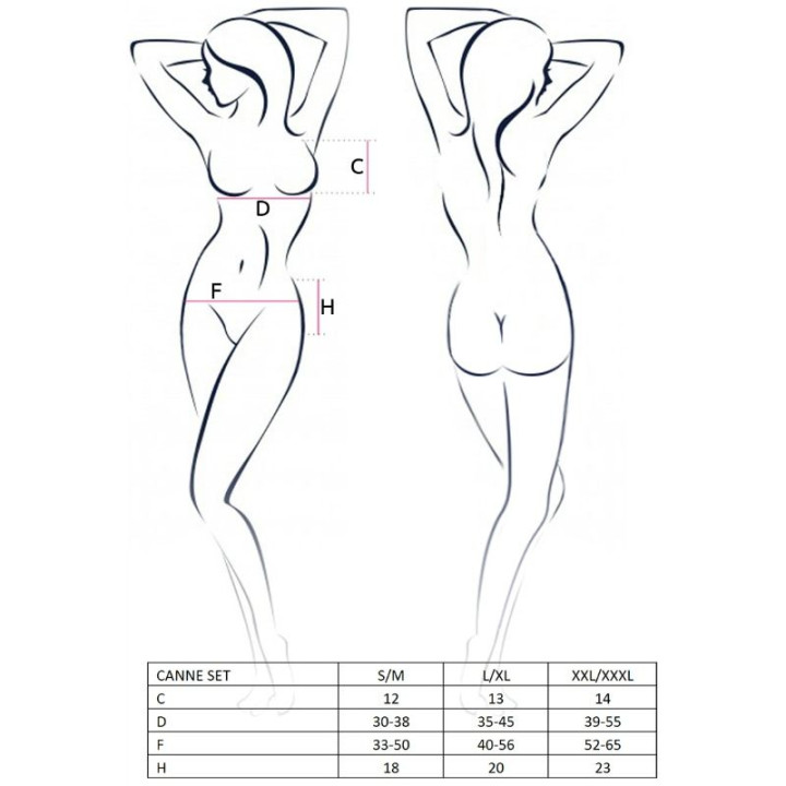 PASSION WOMAN CANNE SET NEGRO TALLA L XL