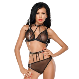 ME SEDUCE DOTTY SET DOS PIEZAS NEGRO L XL