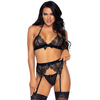 LEG AVENUE SET DE TRES PIEZAS TOP LIGUERO Y TANGA L