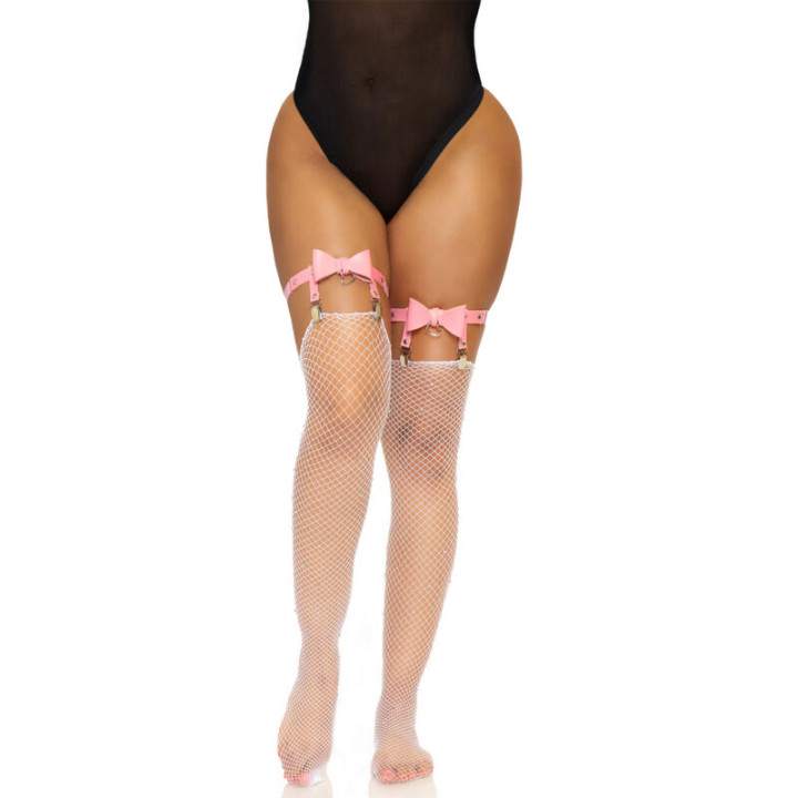 LEG AVENUE LIGUERO ALTO DE CUERO VEGANO TALLA UNICA ROSA