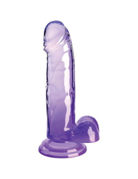 KING COCK CLEAR PENE REALISTICO CON TESTICULOS 152 CM MORADO