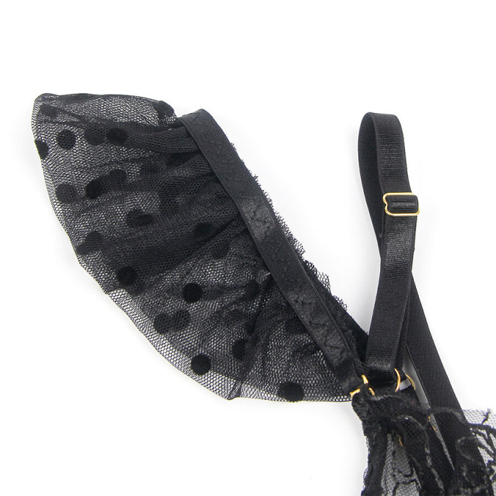 SUBBLIME 957483 CONJUNTO SUJETADOR Y LIGA DE ENCAJE NEGRO S M