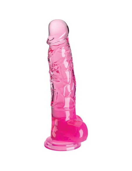 KING COCK CLEAR PENE REALISTICO CON TESTICULOS 165 CM ROSA