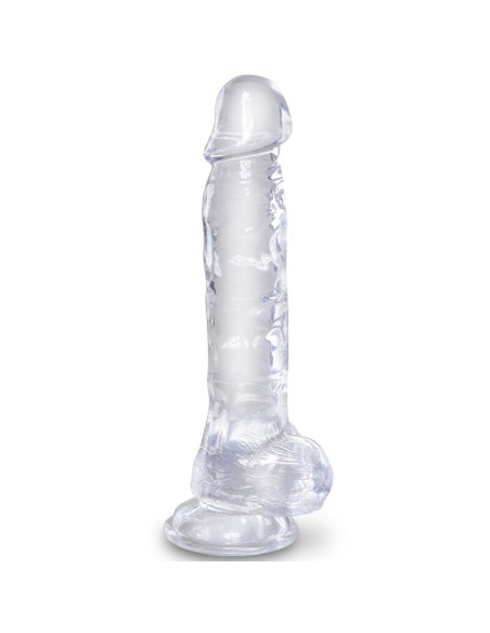 KING COCK CLEAR PENE REALISTICO CON TESTICULOS 165 CM TRANSPARENTE