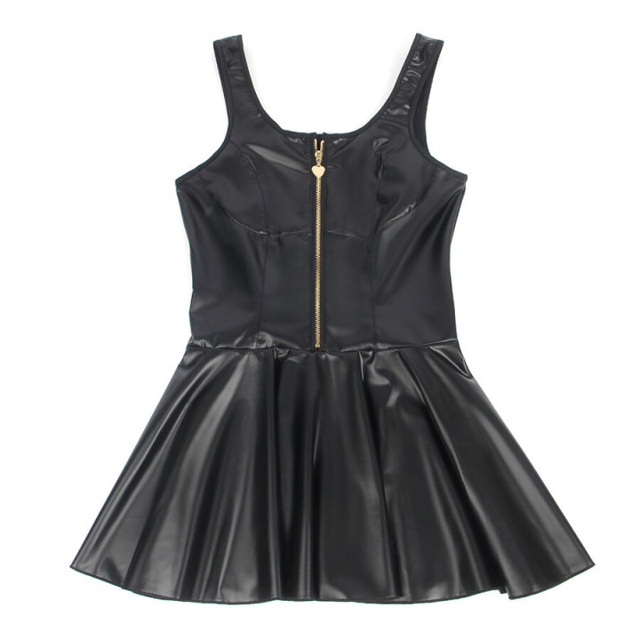 SUBBLIME 957667 VESTIDO DE CUERO CON CREMALLERA DE CORAZON NEGRO S M