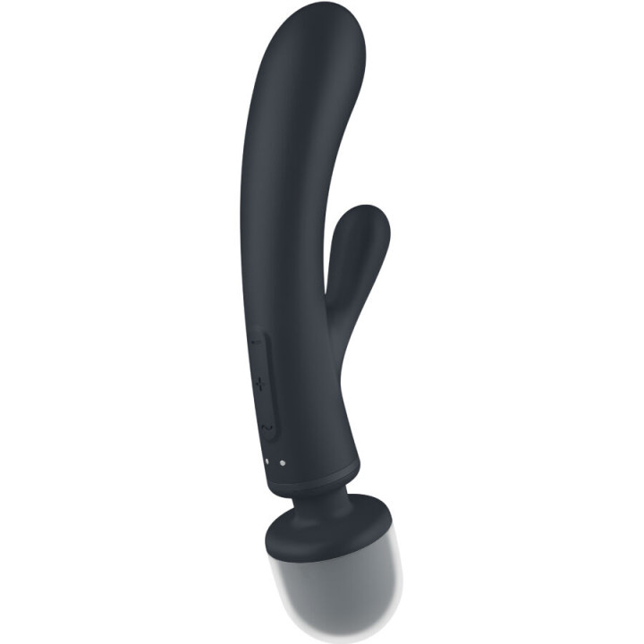 SATISFYER TRIPLE LOVER MASAJEADOR VIBRADOR RABBIT GRIS