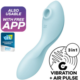 SATISFYER CURVY TRINITY 5 ESTIMULADOR Y VIBRADOR APP AZUL