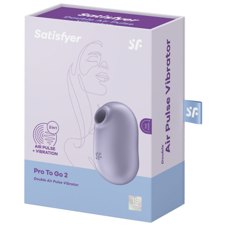 SATISFYER PRO TO GO 2 ESTIMULADOR Y VIBRADOR DOBLE VIOLETA