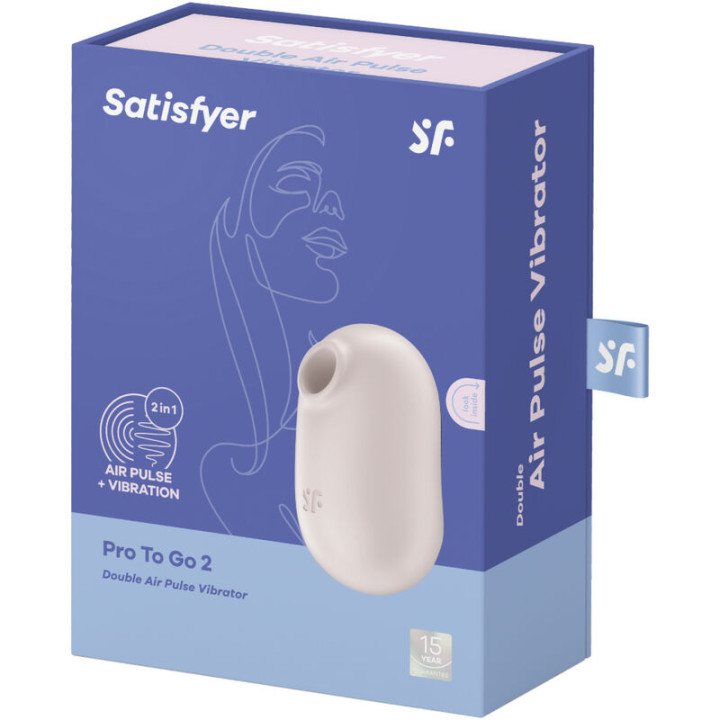 SATISFYER PRO TO GO 2 ESTIMULADOR Y VIBRADOR DOBLE BEIGE