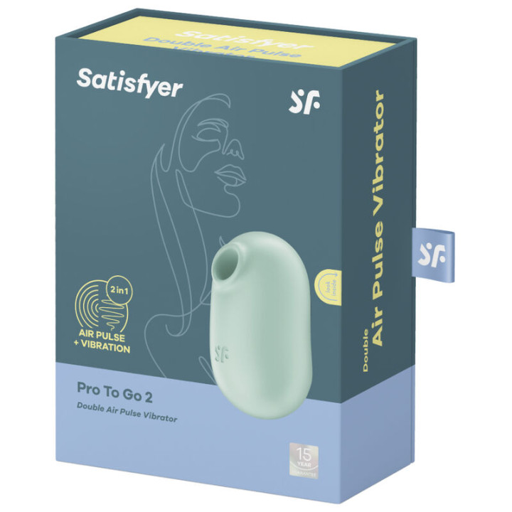 SATISFYER PRO TO GO 2 ESTIMULADOR Y VIBRADOR DOBLE VERDE