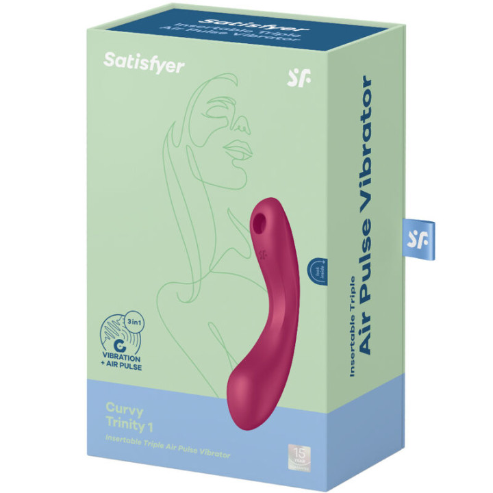 SATISFYER CURVE TRINITY 1 AIR PULSE VIBRATION ROJO