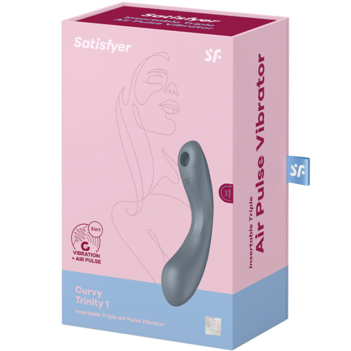 SATISFYER CURVE TRINITY 1 AIR PULSE VIBRATION GRIS