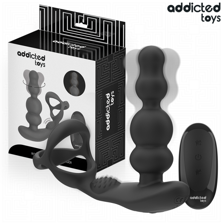 ADDICTED TOYS MASAJEADOR PROSTATICO ROTATORIO CONTROL REMOTO