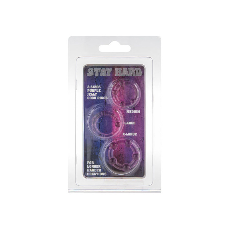 SEVEN CREATIONS JUEGO TRES ANILLOS PENE LILA