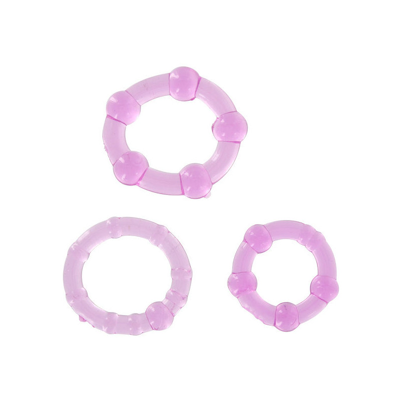 SEVEN CREATIONS JUEGO TRES ANILLOS PENE LILA