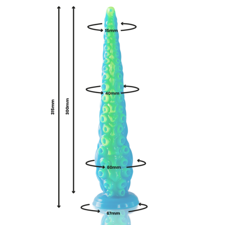 EPIC SCYLLA DILDO TENTACULO FINO FLUORESCENTE TAMANO GRANDE