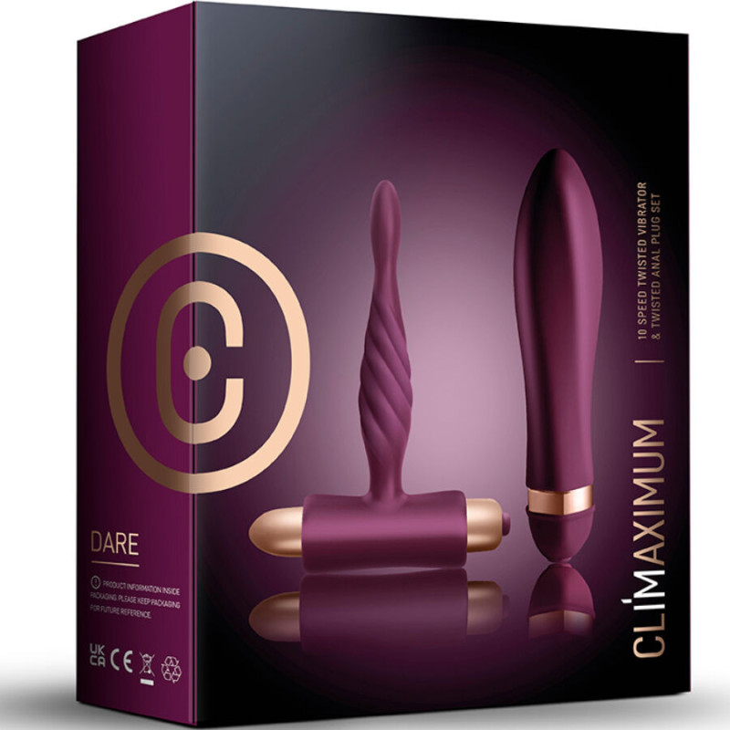 CLIMAXIMUM DARE KIT VIBRADOR TRENZADO PLUG ANAL PRINCIPIANTES