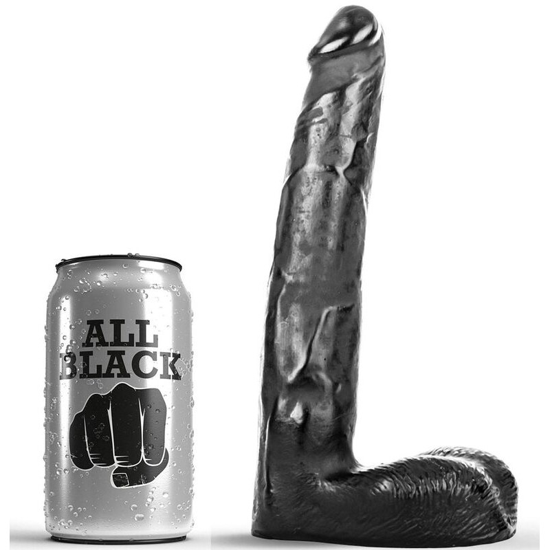ALL BLACK DILDO REALISTICO 21 CM