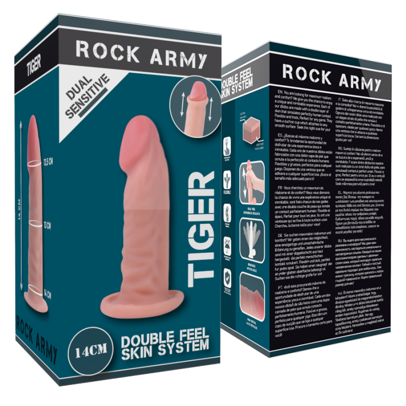 ROCKARMY TIGER DILDO REALISTA DUAL DENSITY14 CM O 446 CM