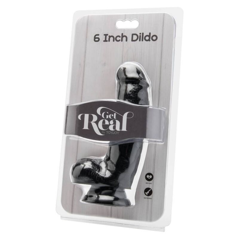 GET REAL DILDO 12 CM CON TESTICULOS NEGRO