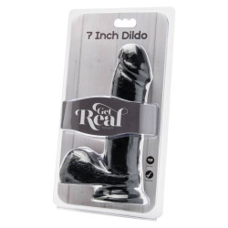 GET REAL DILDO 18 CM CON TESTICULOS NEGRO 2