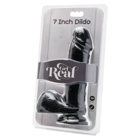 GET REAL DILDO 18 CM CON TESTICULOS NEGRO