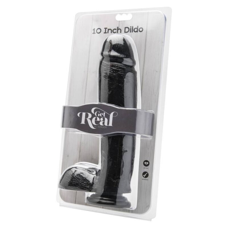 GET REAL DILDO 255 CM CON TESTICULOS NEGRO