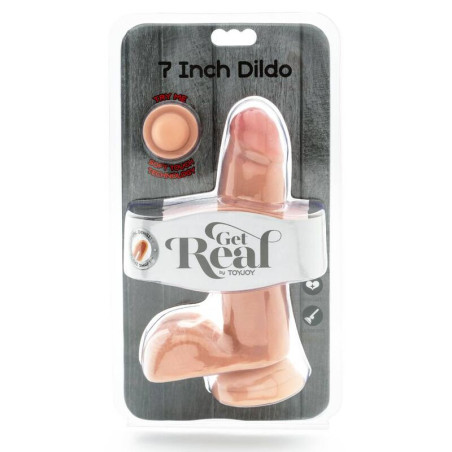 GET REAL DUAL DENSITY DILDO 12 CM CON TESTICULOS NATURAL