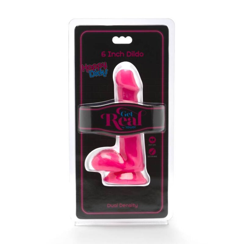 GET REAL HAPPY DICKS DILDO 12 CM CON TESTICULOS ROSA
