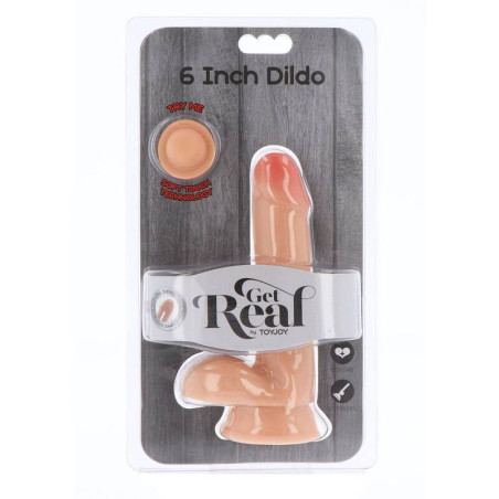 GET REAL DUAL DENSITY DILDO 17 CM CON TESTICULOS NATURAL