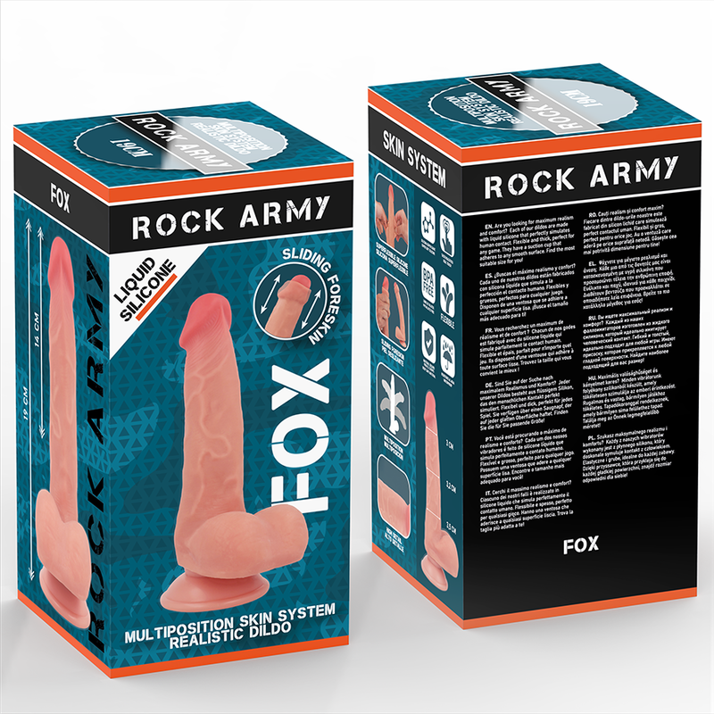 ROCKARMY FOX DILDO REALISTA DDUAL DENSITY LIQUID SILICONE 19 CM O 32 CM